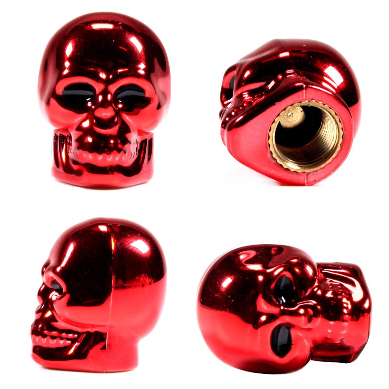 Dsycar Red Skull Valve Stem Caps Funny Cars Tires Valve Stem Caps Cover Cool Skull Head Universal for Cars SUV Bike Trucks Motorcycles Red - Image 3