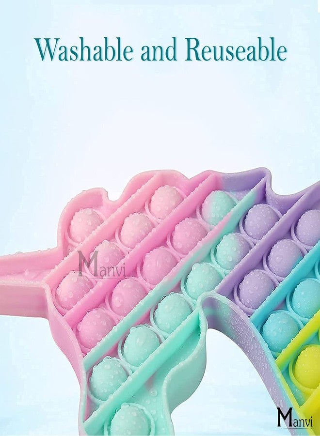 MANVI Fidget Toy for Kids, Sensory Toy for Autism, Fidget Toy for Anxiety, Stress Relief Toys, Push Pop Bubble Fidget Toy, Small Pop It Toy (Unicorn and yoda) - Image 4