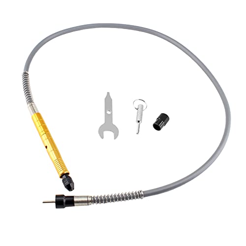 Jersvimc 1/8 Inch(3.175mm) Flex Shaft Adapter - Gold, Flexible Shaft Rotary Tool Attachment Power Cable Drill Chuck Extension for Grinder - Image 1