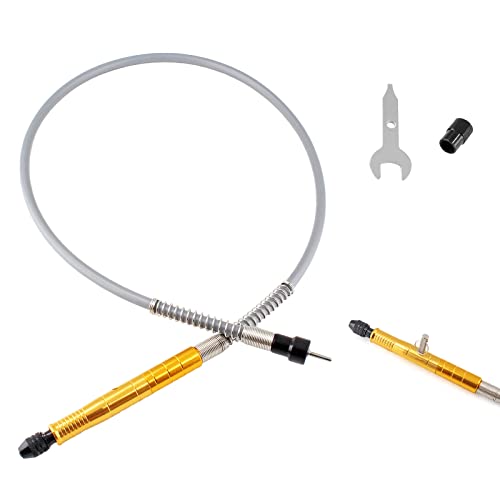 Jersvimc 1/8 Inch(3.175mm) Flex Shaft Adapter - Gold, Flexible Shaft Rotary Tool Attachment Power Cable Drill Chuck Extension for Grinder - Image 2