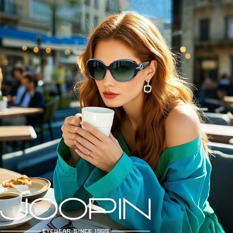 Joopin Big Womens Sunglasses Polarized Trendy Sun Glasses Large Rectangle UV Protection Rhinestone Sunnies - Image 2
