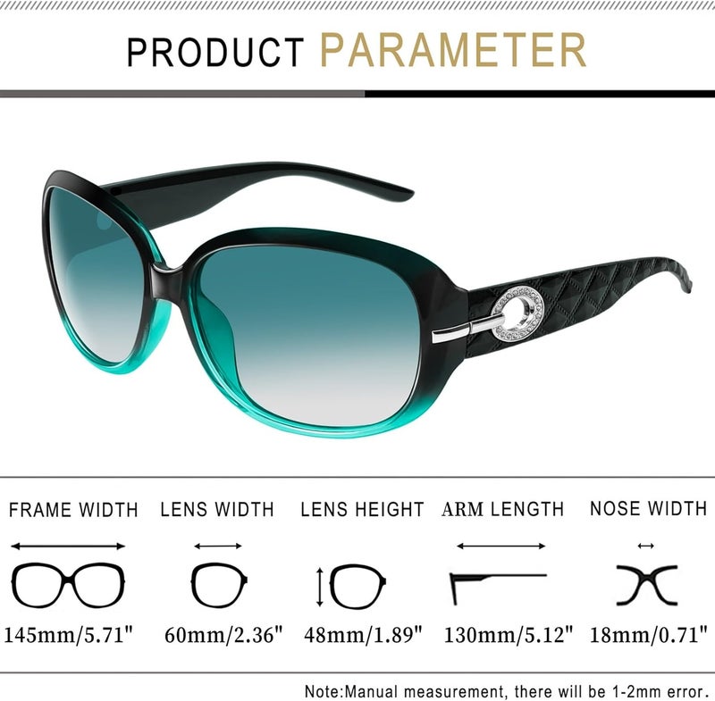 Joopin Big Womens Sunglasses Polarized Trendy Sun Glasses Large Rectangle UV Protection Rhinestone Sunnies - Image 4