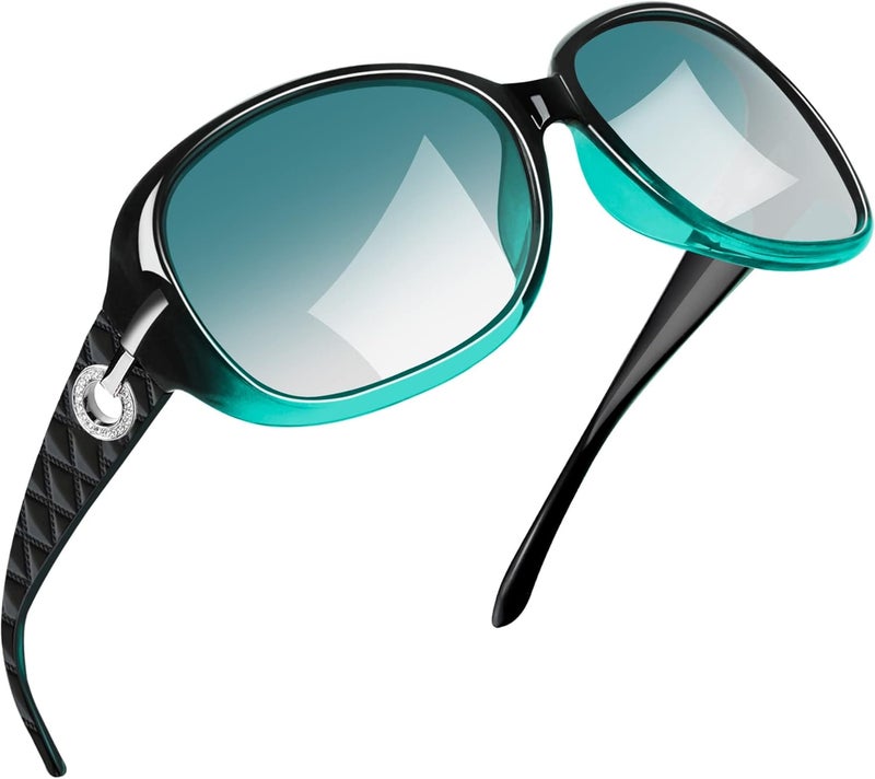 Joopin Big Womens Sunglasses Polarized Trendy Sun Glasses Large Rectangle UV Protection Rhinestone Sunnies - Image 1