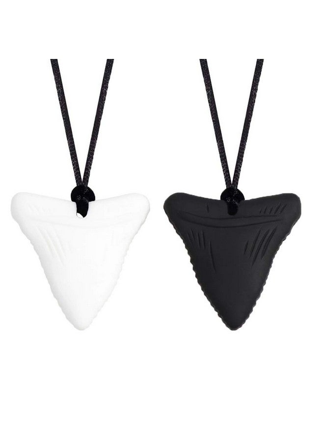 Asfroy 2 Pcs Sensory Chew Necklaces - Chew Necklaces For Sensory Kids, Shark Tooth Necklace, Baby Teething Child Chewing Autism Adult, Yqziyou - Image 1
