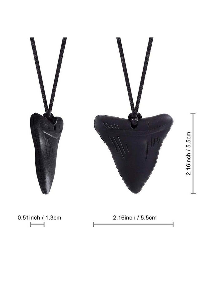 Asfroy 2 Pcs Sensory Chew Necklaces - Chew Necklaces For Sensory Kids, Shark Tooth Necklace, Baby Teething Child Chewing Autism Adult, Yqziyou - Image 2