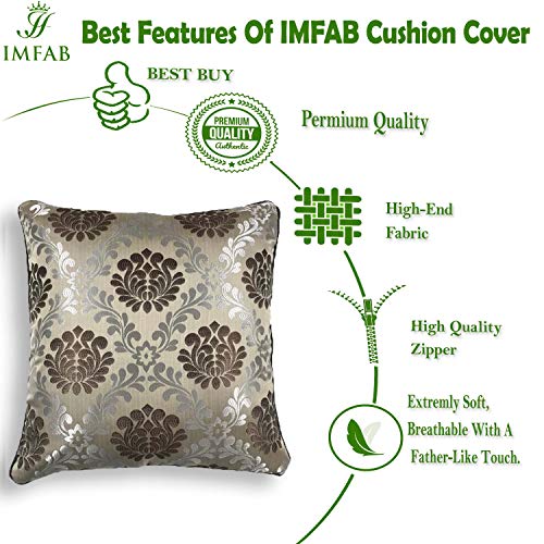 IM FAB® Jacquard Jupiter Design Brown Cushion Cover Set of 5 Pcs (12x12 inchs or 30x30 cm) - Image 4