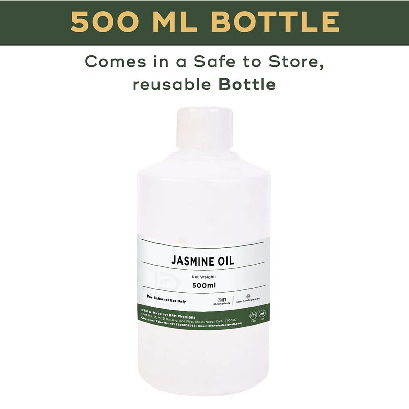 BRM HERBALS BRM Herbals Jasmine Essential Oil  Therapeutic  Cosmetic Grade  500 Ml For Aromatherapy Diffuser Soap Making Cosmetic Making Lotions Creams Diy Personal Care For Face Hair Skin  Body  - Image 2