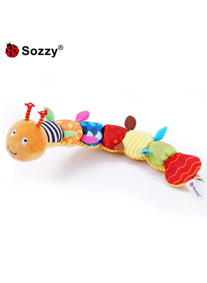 SOZZY Baby Music Caterpillar Height Measuring Ruler Toy Ringing Paper Rattle Early Education Toy Ruler Plush Doll-Color:Green Caterpillar (labeled)  - Image 3