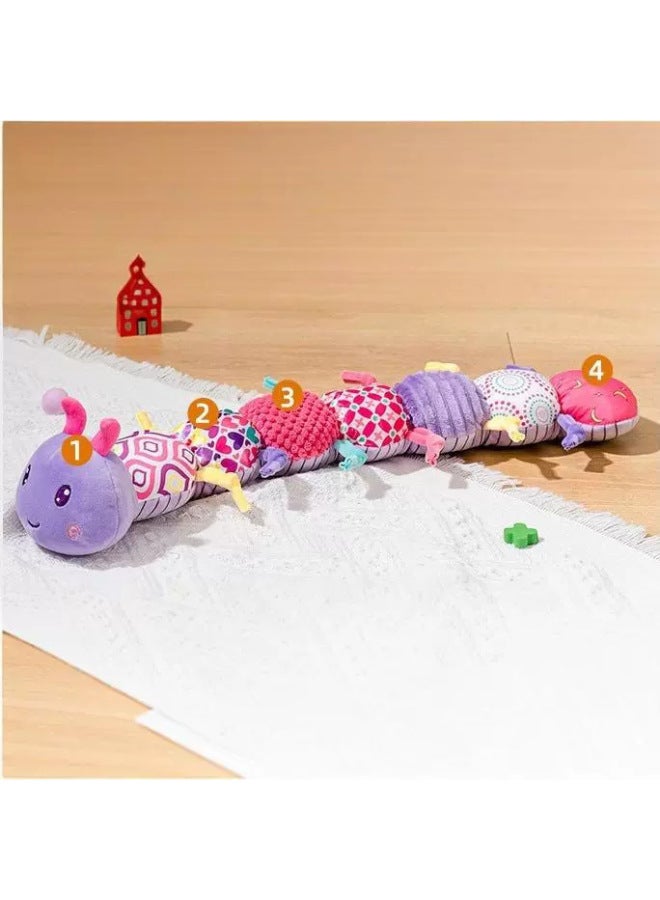 SOZZY Baby Music Caterpillar Height Measuring Ruler Toy Ringing Paper Rattle Early Education Toy Ruler Plush Doll-Color:Green Caterpillar (labeled)  - Image 5
