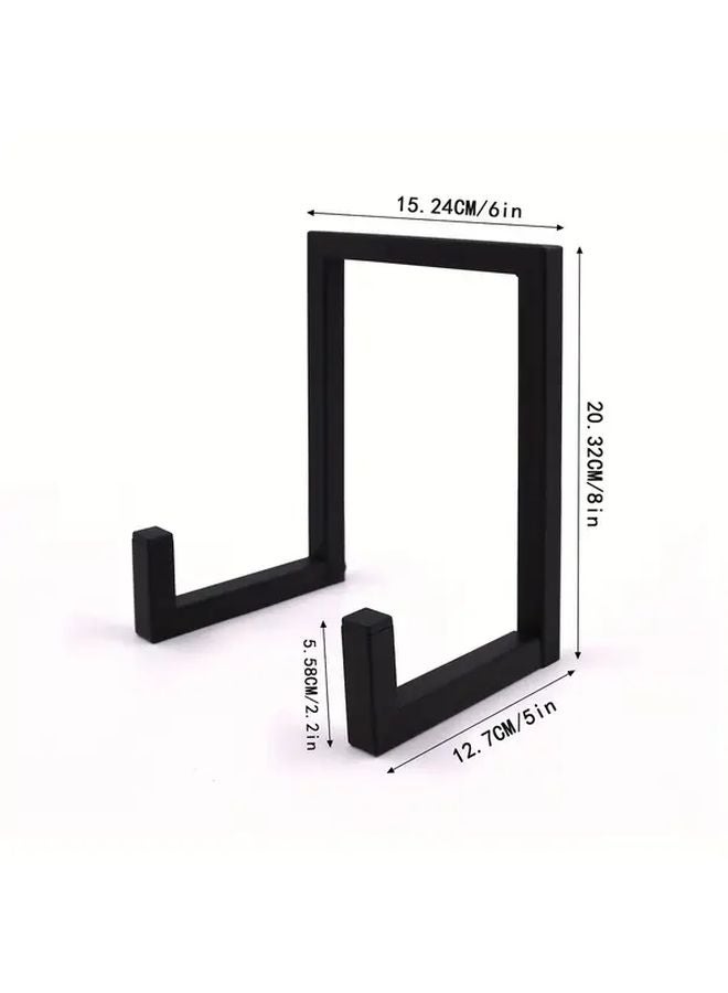 Black Metal LP Record Stand A Frame Vinyl Display Holder For Office Decor - Image 1