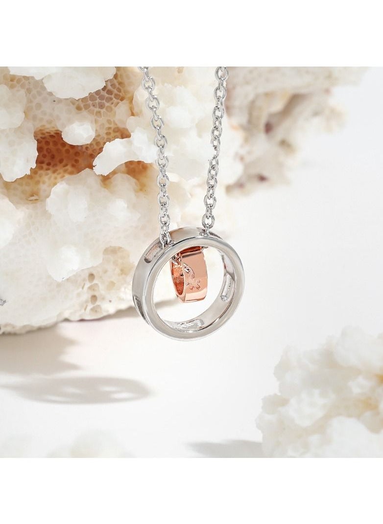 Satinior - Beating Heart Series Double Ring Pendant Titanium Steel Necklace - Image 1