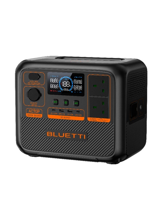 بلويتي بلوتي محطة الطاقة المحمولة BLUETTI AC70P | 1000 واط 864 واط-ساعة - Image 2