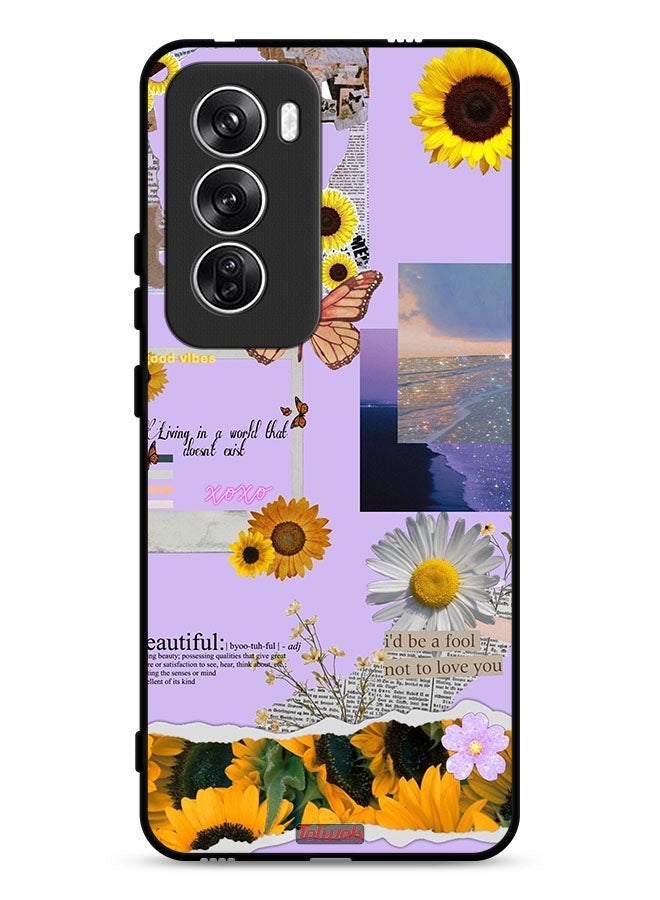 Tolwak Oppo Reno12 5G Protective Case Cover Beautiful Sunflower Stickers  - Image 1