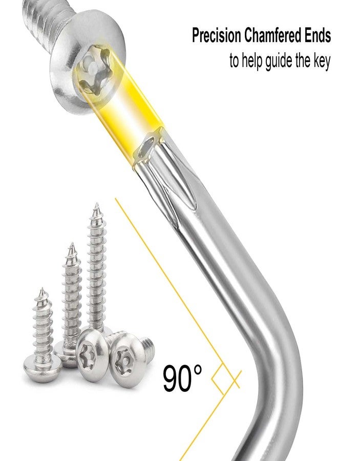 Hanpex Long Arm Torx Star Allen Wrench Set, Star Key Set T10-T50, Hex Key Set Chrome Vanadium Steel(Cr-V), Tamperproof TORX L- Key Set (9-Piece) - Image 4