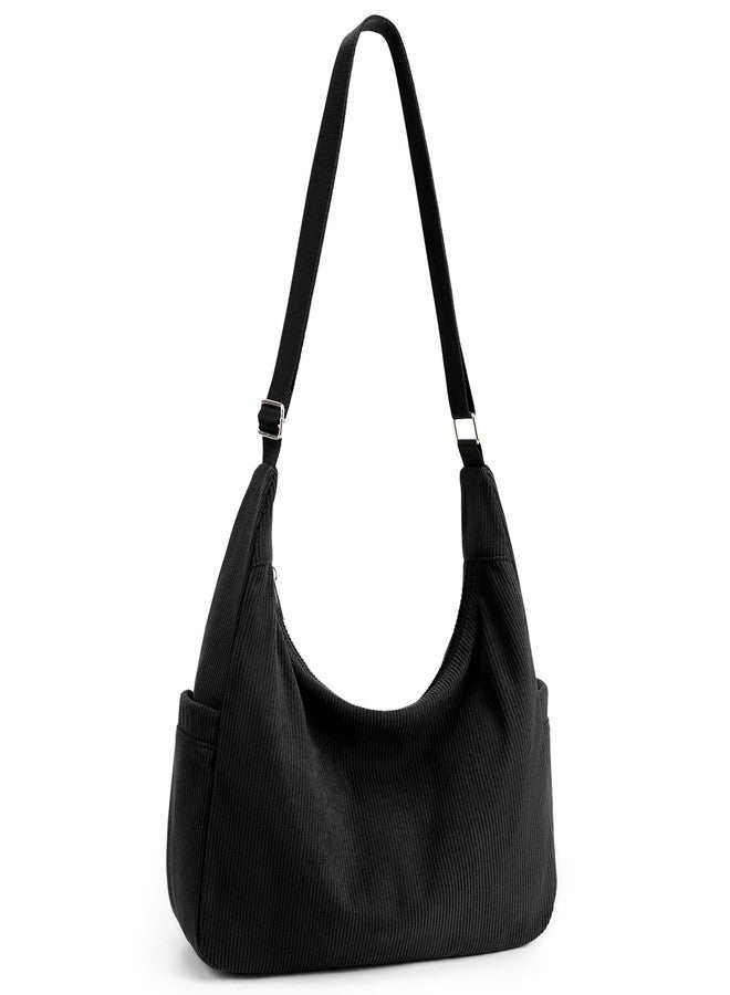 DIXEIGHT Corduroy Hobo Bag Women Large Capacity Tote Handbag Casual Crossbody Purse with Adjustable Strap for Daily Work - Image 1