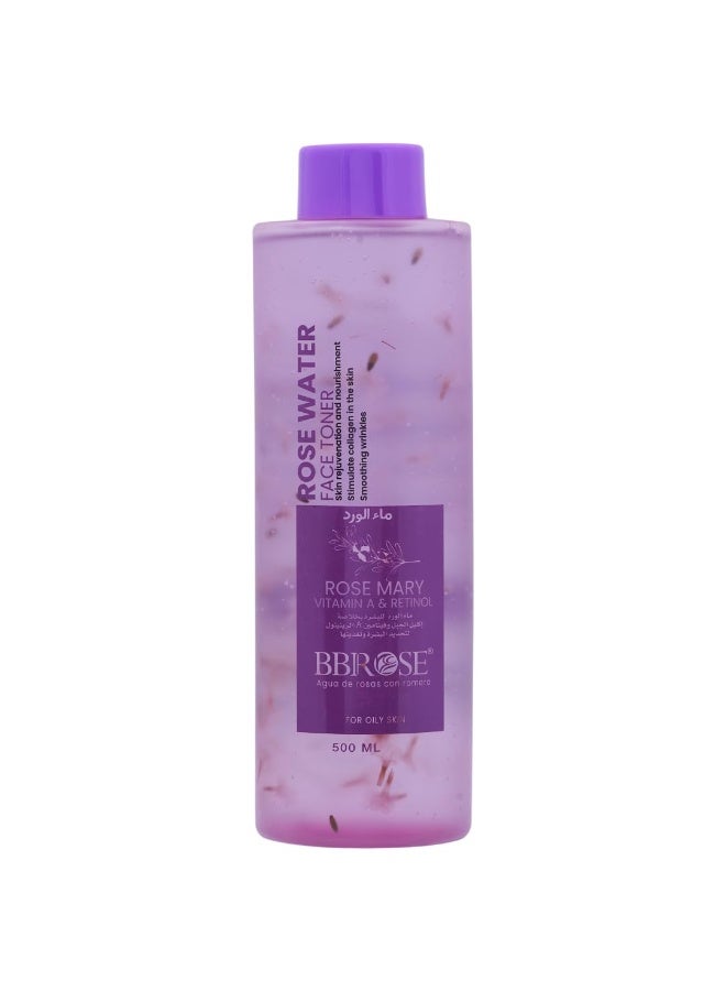 BBROSE Rosemary Rose Water (500ml) | Natural Hydrating & Refreshing Facial Toner | Soothes Skin & Hair | Antioxidant-Rich Mist for Cleansing, Toning & Makeup Setting - Image 1