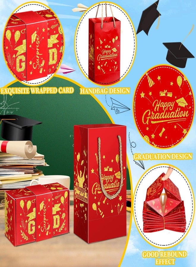 Tenceur 14 Pcs 2026 Graduation Explosion Gift Boxes 12 Bounces Exploding Money Box DIY Congrats Grad Folding Bouncing Gift Box Money Cash Explosion Gift Box for Grad College Party Favors(Maroon Gold - Image 4