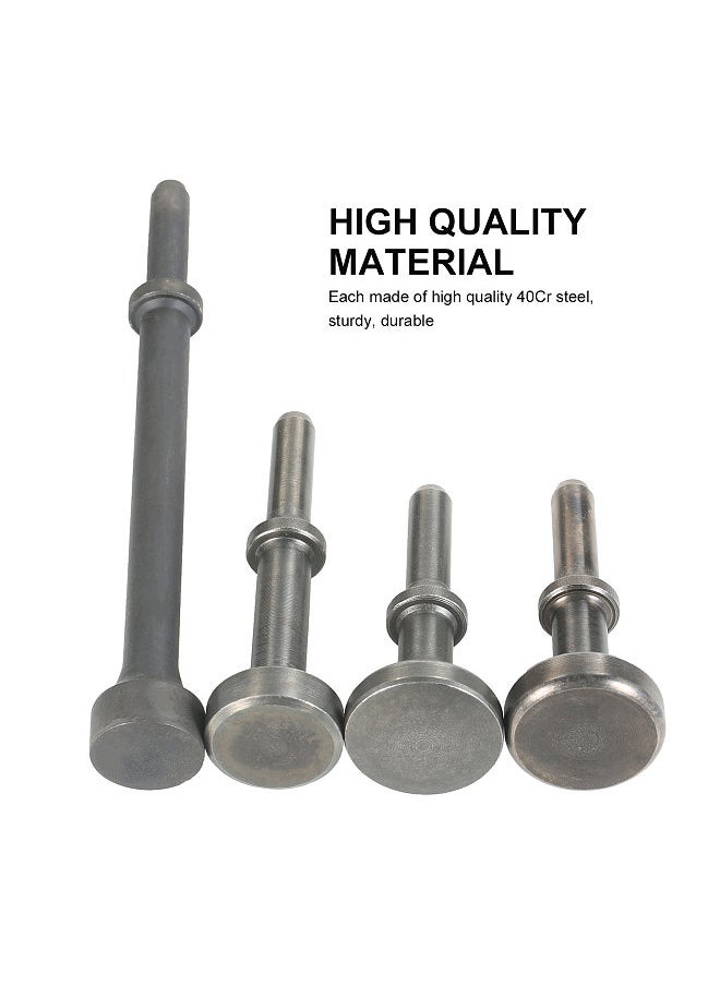 6-Piece Smoothing Pneumatic Air Hammer Bit Set 40Cr Steel Pneumatic Chisel Bits with Spring