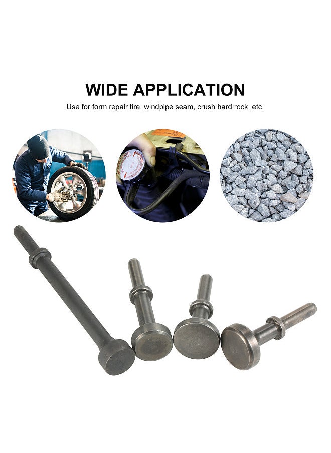 6-Piece Smoothing Pneumatic Air Hammer Bit Set 40Cr Steel Pneumatic Chisel Bits with Spring
