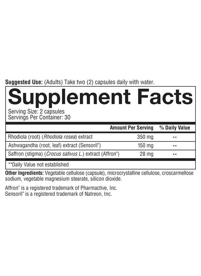 youtheory - Saffron Advanced with Rhodiola, 60 Count - Image 1