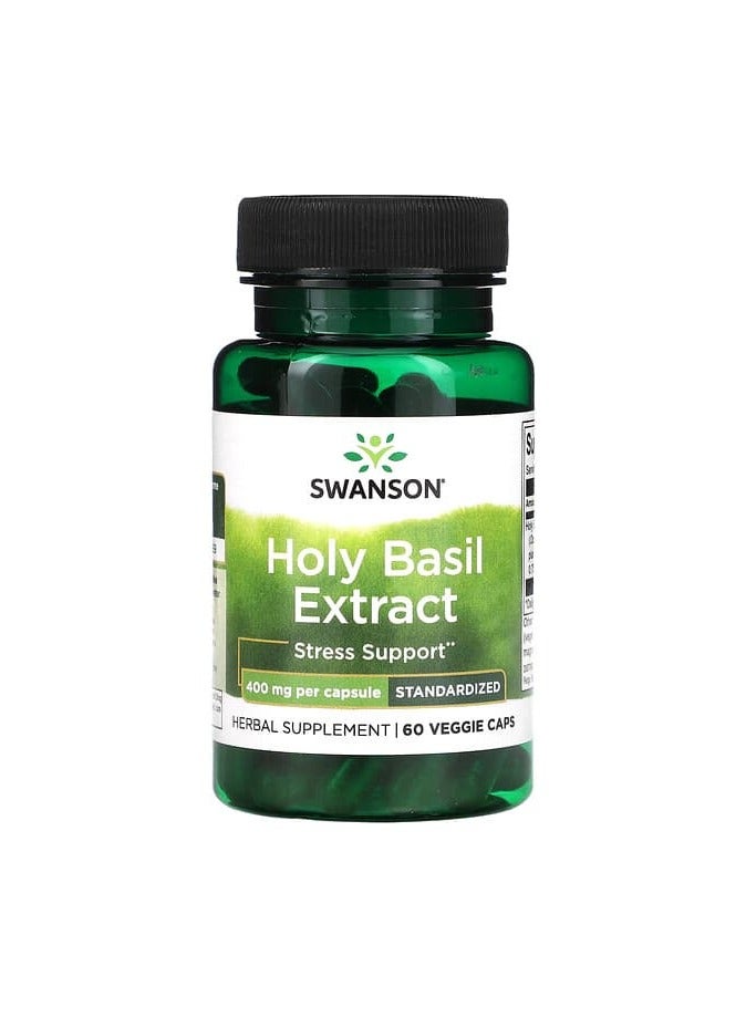 Holy Basil Extract Herbal Supplement - 400 mg 60 Veggie Caps