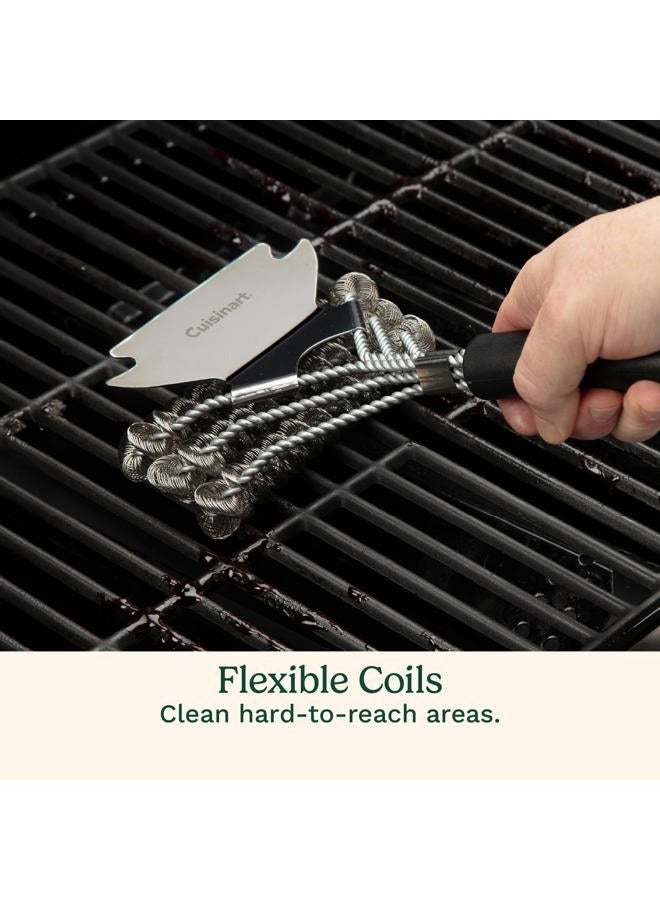 Cuisinart Triple Coil Brush, 17” Stainless Steel Grill Brush with Wide Scraper for All Grates, Bristle Free Grilling Accessory for Worry Free Cleaning, Perfect for BBQs, Cookout & Tailgate Cleaning - Image 5