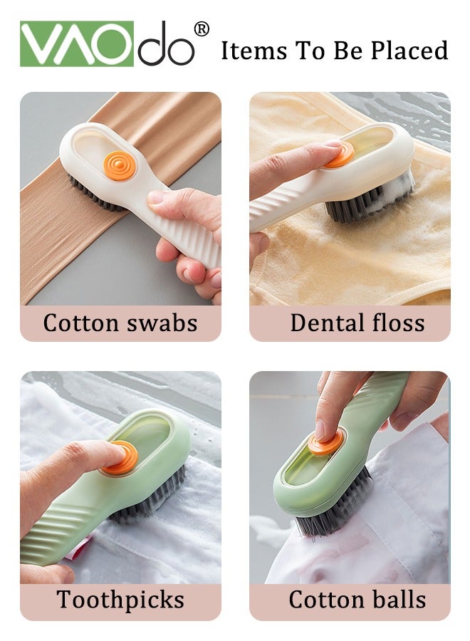 VAOdo 2PCS Shoe Brush with Liquid Box Multifunctional Clothes Brush with Soap Dispenser Press Type Dispensing Long Handle for Carpet Floor Sink Bathroom Household Cleaning Brushes  - Image 5