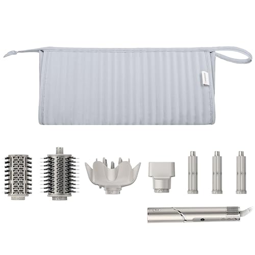 Lexeeco Dy son Air wrap Travel Case Hair Tools Travel Bag for Shark Flexstyle Carrying Case Portable Shark Hair Dryer Revlon Flat Curling Iron Organizer(Silver Gray) - Image 1
