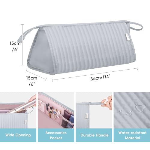 Lexeeco Dy son Air wrap Travel Case Hair Tools Travel Bag for Shark Flexstyle Carrying Case Portable Shark Hair Dryer Revlon Flat Curling Iron Organizer(Silver Gray) - Image 3