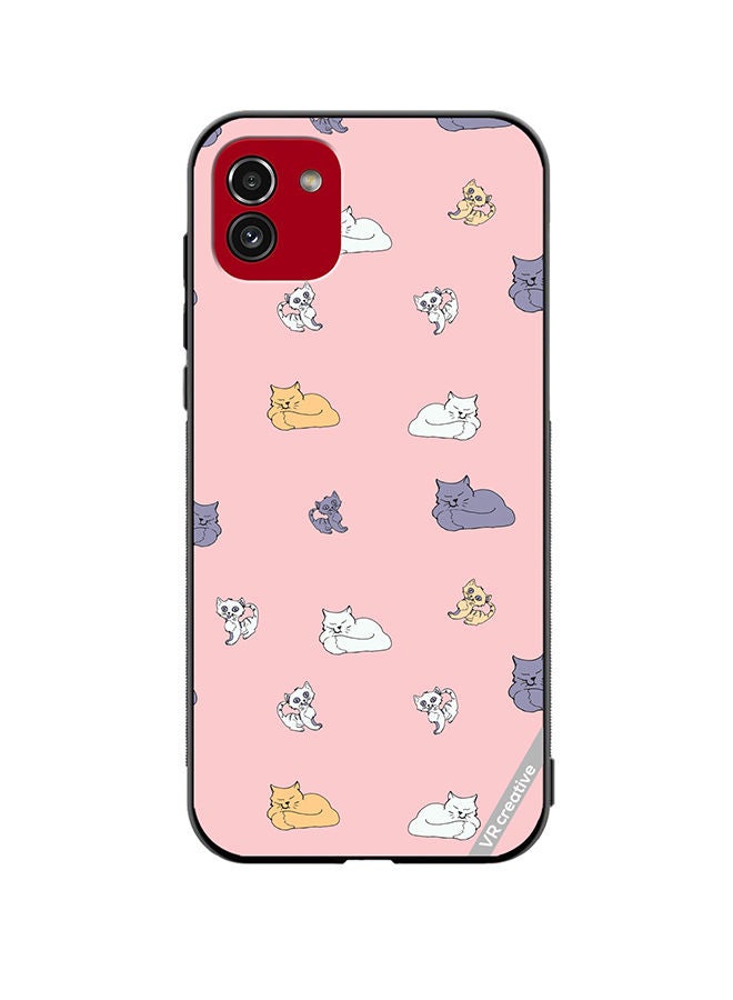 VR CREATIVE Protective Case Cover For Samsung Galaxy A03 Sleeping Cats And Playing Kittens Design Multicolour - Image 1
