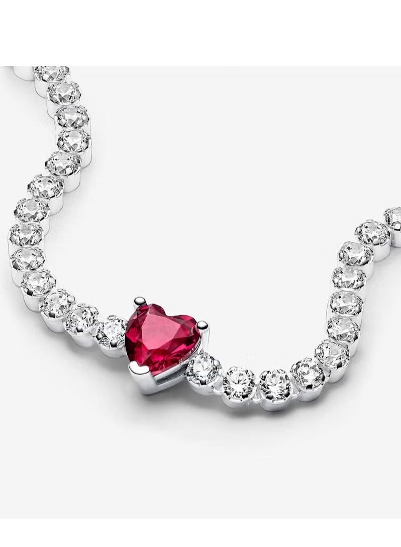 تشوميل سوار تنس على شكل قلب أحمر لامع للنساء - Image 2