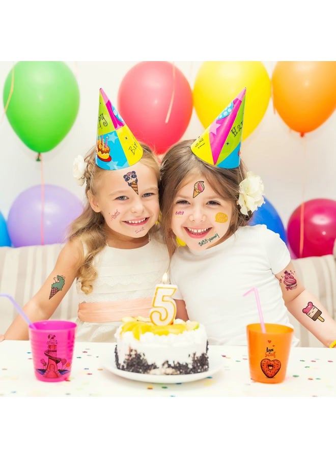 Konsait 176PCS Kids Temporary Tattoo, Fake Waterproof Tattoo Stickers For Children Girls Candy Lollipop Ice Cream Sweet Tattoos for Birthday Summer Beach Children's Day Gift Party Favors Supplies - Image 4