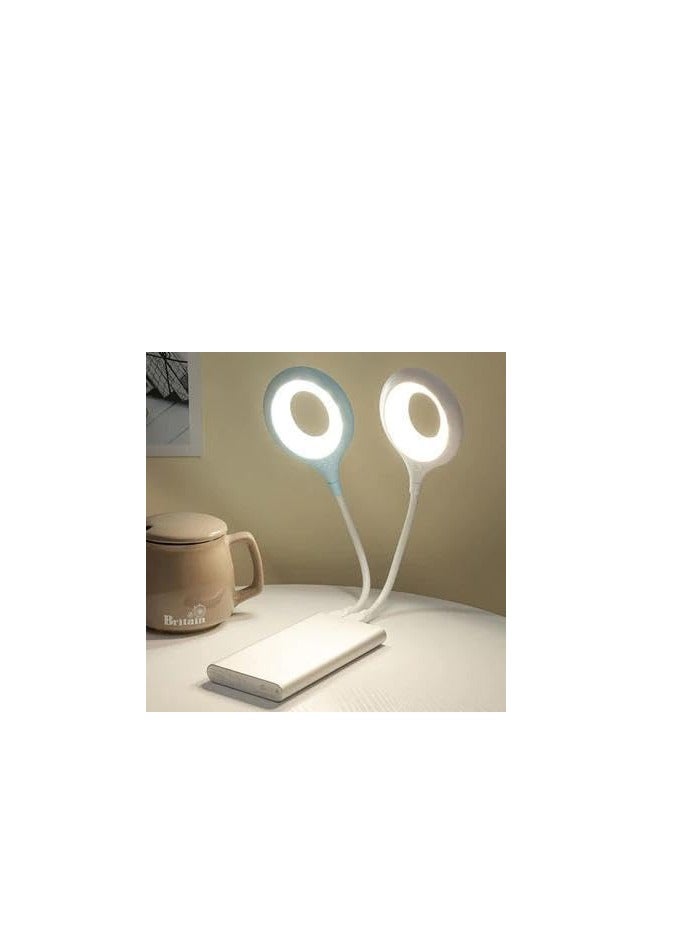 مصباح ليد بذراع قابل للتعديل 360 درجة: مكتب LED USB يوفر 3 أوضاع إضاءة و3 مستويات سطوع لانهائية إحصل عليه الآن علي قطعتين أبيض  - Image 1