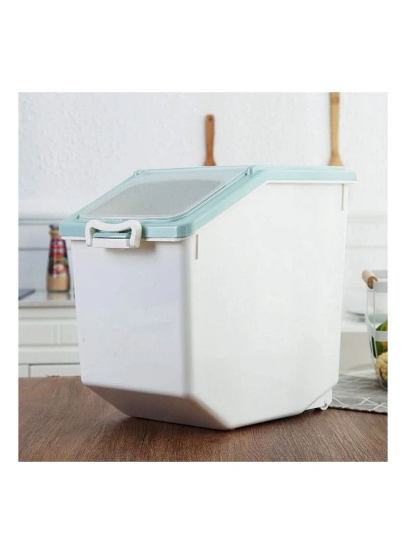 EVER SHINE Rice Storage Container Sealed Organizer Box Blue/White 32 x 20 x 34 centimeter - Image 3