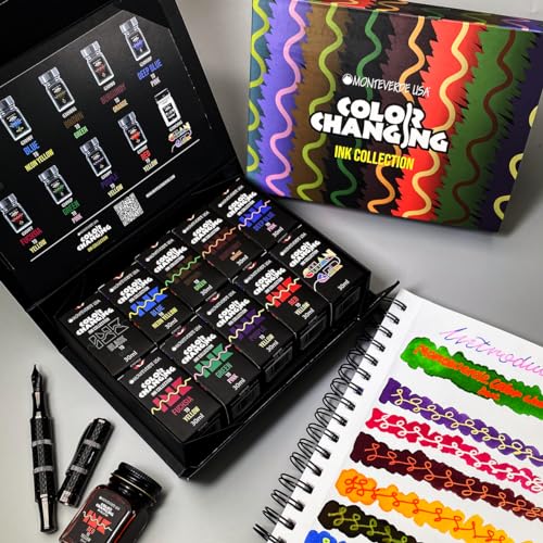 Monteverde USA Color Changing Ink Collection Gift Set – 10 Fountain Pen Inks with Transformative Colors, 30ml Bottles - Image 4
