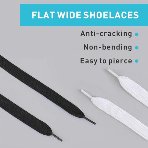 UamGlsob 5/8"(15mm) Wide Thick Shoe Laces for Sneakers, Fat Athletic Shoelaces Replacement Laces for Campus 00s Shoes (White, 63"/160cm) - Image 3