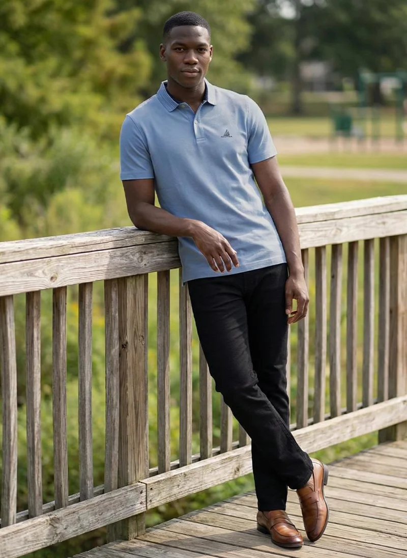 Nautica  Men Short Sleeve Polo Shirt for Smart Casual, Weekend and Comfortable Wear - Blue for Men | Best Price UAE