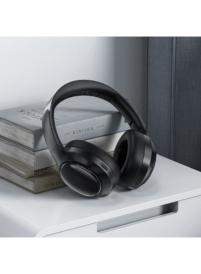 أسيفاست سماعات رأس لاسلكية فوق الأذن H5، وقت تشغيل 45 ساعة، إلغاء ضوضاء ANC، مشغلات Hi-Fi احترافية 40 مم، عصابة رأس قابلة للتعديل من الفولاذ المقاوم للصدأ - أسود - Image 3