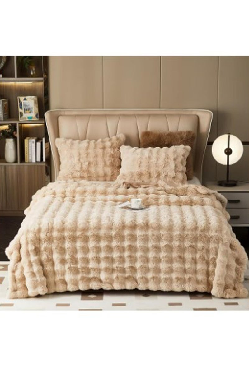 MONOGUE Ultra Soft Faux Fur Throw Blanket – Cozy Plush Fuzzy Blanket for Sofa, Couch & Bed - Image 4