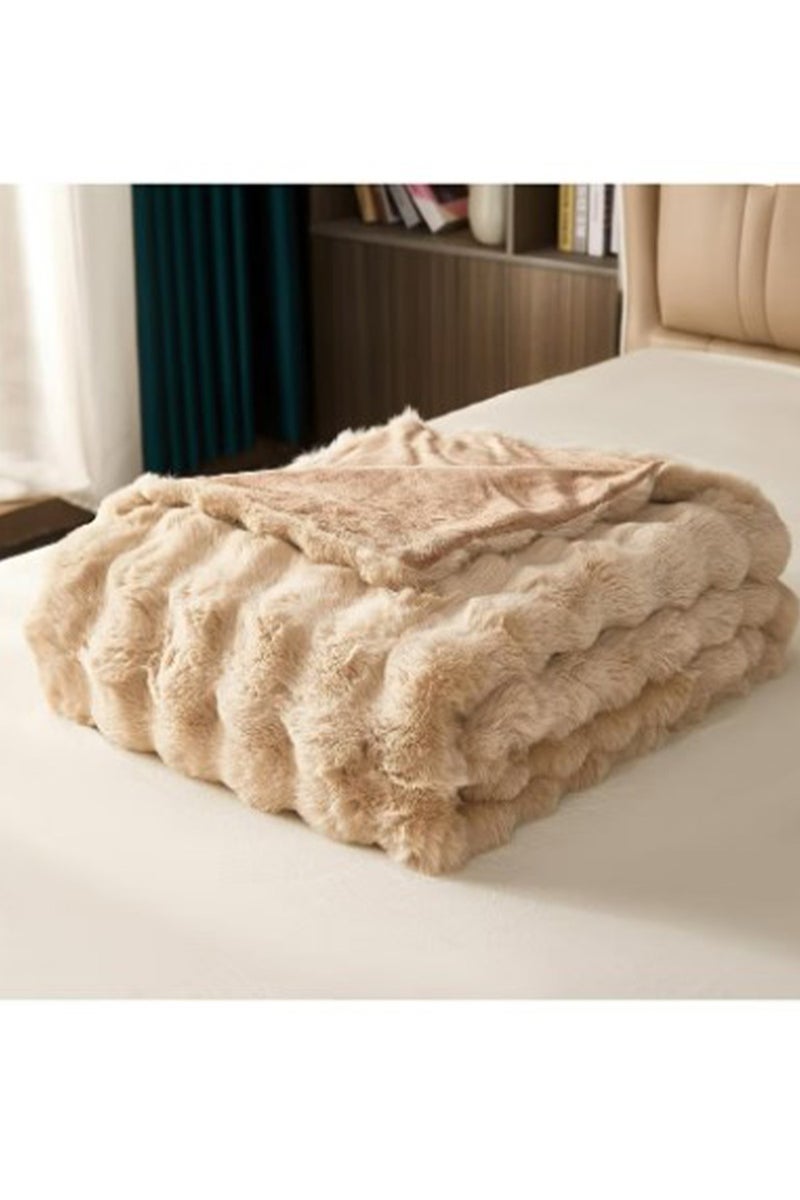 MONOGUE Ultra Soft Faux Fur Throw Blanket – Cozy Plush Fuzzy Blanket for Sofa, Couch & Bed - Image 5
