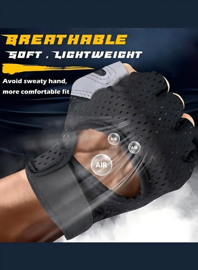سبورت قفازات يد رياضية مضادة للانزلاق ومقاومة للتآكل - قفازات رياضية مريحة وجيدة التهوية مع شريط فيلكرو - قفازات رفع الأثقال غير سهلة الارتداء - Image 3