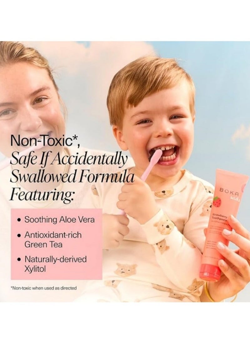 BOKA Boka Fluoride Free Toothpaste- Nano Hydroxyapatite, Remineralizing, Sensitive Teeth, Whitening- Dentist Recommended for Adult, Kids Oral Care- Strawberry Mango Flavor, 4oz - Image 3