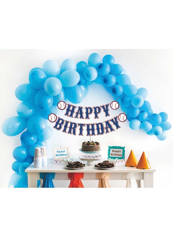 ZTZTST Ozczkzz Happy Birthday Banner Baseball,Navy Blue,Baseball Birthday Party Decorations - Image 5