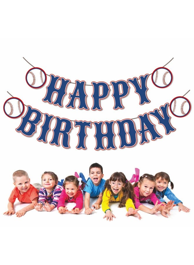 ZTZTST Ozczkzz Happy Birthday Banner Baseball,Navy Blue,Baseball Birthday Party Decorations - Image 4
