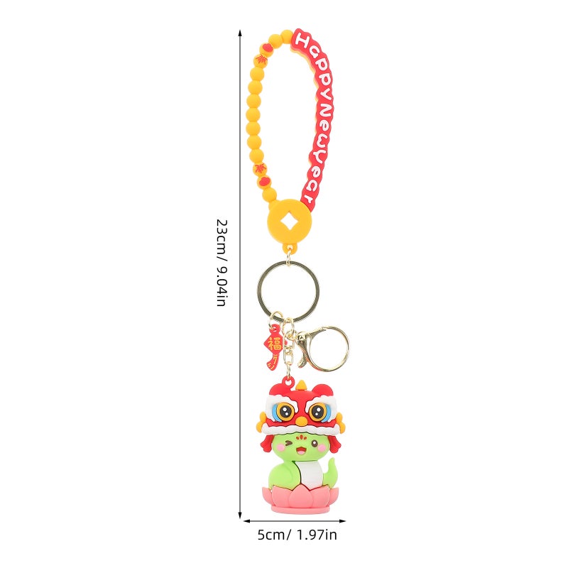 Cartoon Snake Keychain Cute Animal key Backpack Pendant 2025 Chinese New Year Decorations for Car Keys Accessories - Image 3