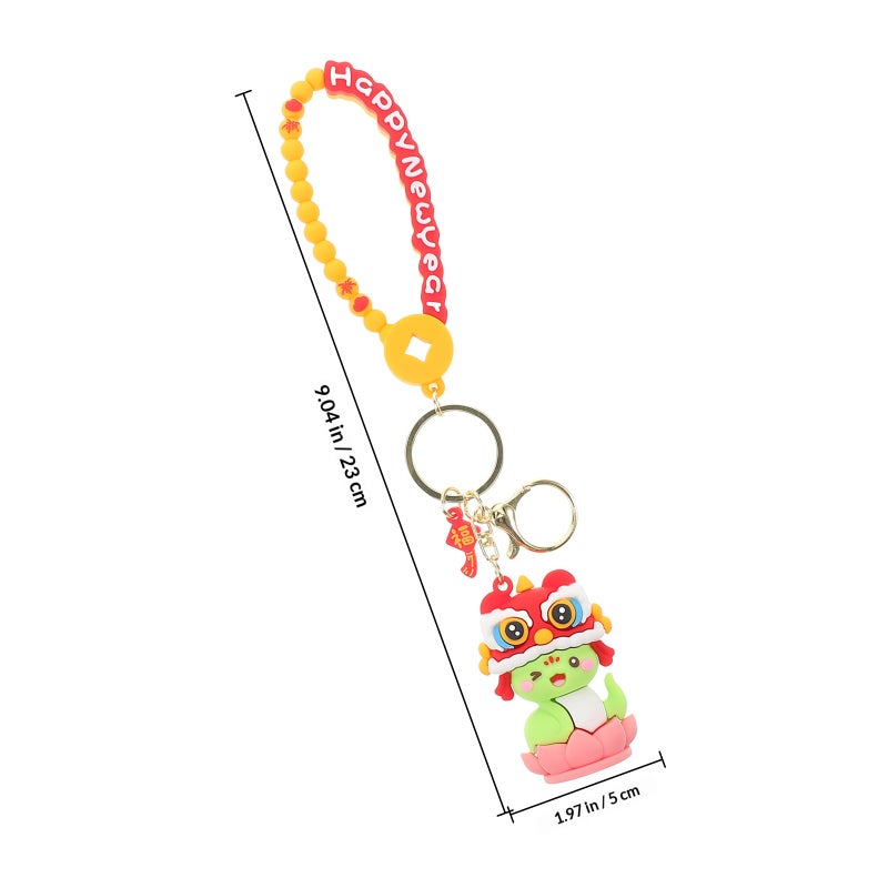 Cartoon Snake Keychain Cute Animal key Backpack Pendant 2025 Chinese New Year Decorations for Car Keys Accessories - Image 2