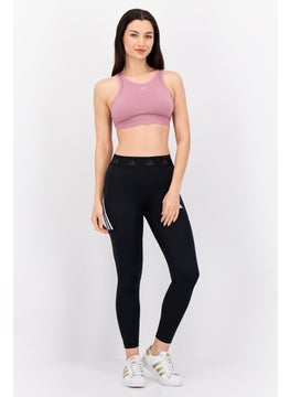 Adidas Women Brand Logo Removable Padded Sports Bra, Mauve  - Image 4