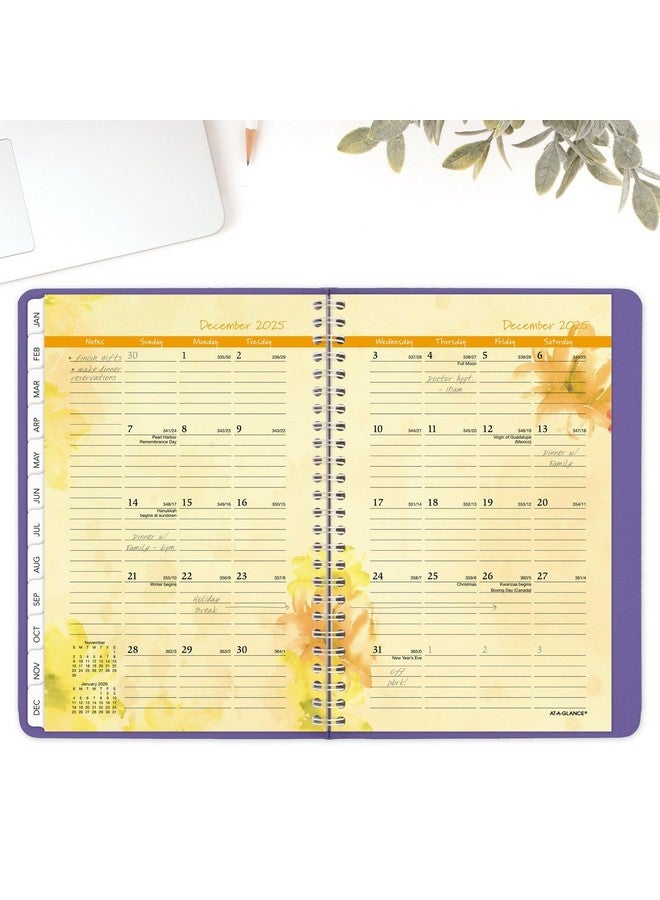 AT-A-GLANCE 2025 Appointment Book Planner, Weekly & Monthly, 5-1/2" x 8-1/2", Small, Beautiful Day, Lavender (938P-200-25) - Image 3