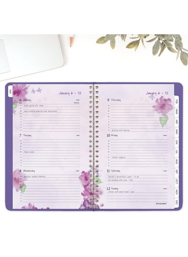 AT-A-GLANCE 2025 Appointment Book Planner, Weekly & Monthly, 5-1/2" x 8-1/2", Small, Beautiful Day, Lavender (938P-200-25) - Image 2