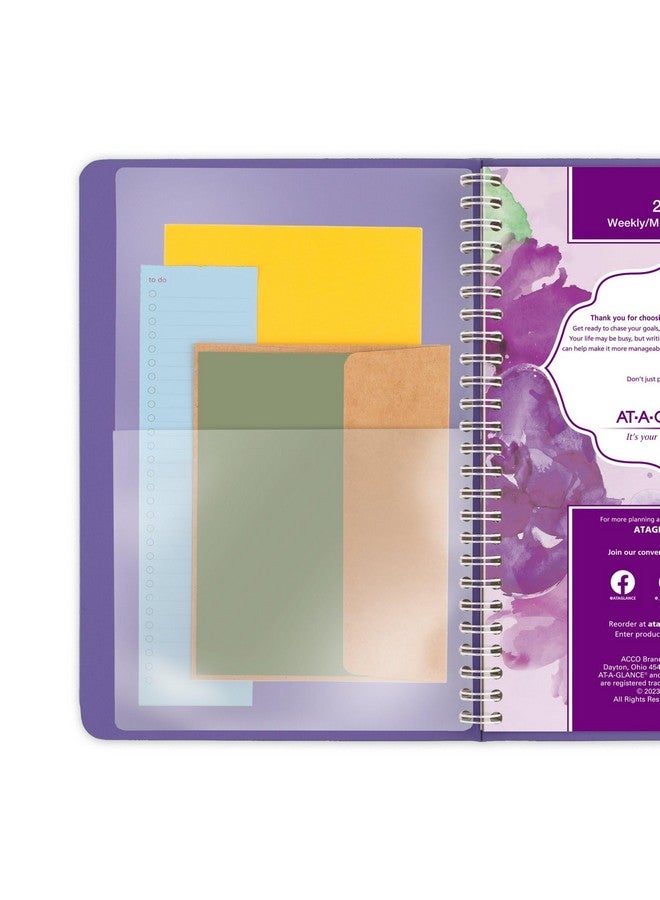AT-A-GLANCE 2025 Appointment Book Planner, Weekly & Monthly, 5-1/2" x 8-1/2", Small, Beautiful Day, Lavender (938P-200-25) - Image 5